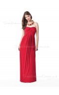 Zipper Red A-line Floor-length Strapless Bridesmaid Dress