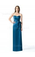 Sweetheart Sleeveless Floor-length Elastic-Satin Backless Bridesmaid Dress