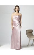 Floor-length Sleeveless Empire Pink Sheath Bridesmaid Dress