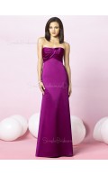 Satin Ruffles Floor-length Sleeveless Strapless Bridesmaid Dress