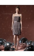 Chiffon Sheath Strapless Sleeveless Draped/Ruffles Bridesmaid Dress