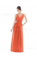 A-line Floor-length Zipper Taffeta Natural Bridesmaid Dress