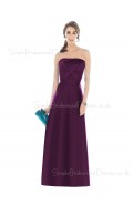 Natural Sleeveless Strapless Grape Backless Bridesmaid Dress