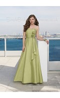 Zipper Strapless A-line Taffeta Floor-length Bridesmaid Dress