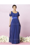 Empire Off-the-shoulder Zipper Sleeveless Floor-length Bridesmaid Dress