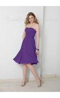 Knee-length Lilac Sleeveless Backless Draped/Ruffles Bridesmaid Dress