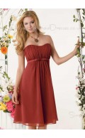 Empire A-line Draped/Ruffles Burgundy Sleeveless Bridesmaid Dress