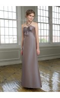 Bow/Ruffles Sleeveless Satin Lace-up Sweetheart Bridesmaid Dress