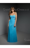 Empire Sleeveless Ruffles Blue A-line Bridesmaid Dress