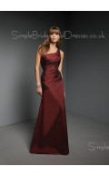 One-Shoulder Floor-length Natural Zipper A-line Bridesmaid Dress