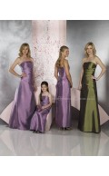 Floor-length Sleeveless A-line Satin Lilac Bridesmaid Dress