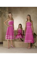 Sleeveless Fuchsia Draped Satin A-line Bridesmaid Dress