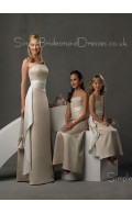 Strapless Zipper Sheath Sleeveless Floor-length Bridesmaid Dress
