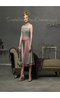 Elastic-Satin Natural Zipper Sleeveless Knee-length Bridesmaid Dress