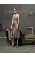Elastic-Satin Natural Zipper Sleeveless Knee-length Bridesmaid Dress