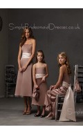 A-line Strapless Blush Zipper Sash Bridesmaid Dress