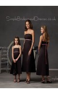 Chocolate A-line Sash Strapless Natural Bridesmaid Dress