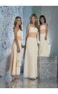 Ivory Sash Natural Sleeveless Floor-length Bridesmaid Dress
