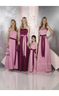 Pink Sweetheart Natural Floor-length Sleeveless Bridesmaid Dress