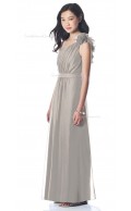 A-line One Floor-length Silver Shoulder Junior Bridesmaid Dresses