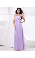 Zipper Ruffles/Beading Strapless Lilac Natural A-line Chiffon Floor-length Sleeveless Bridesmaid Dress