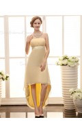Zipper Daffodil A-line Chiffon Asymmetrical Sleeveless Ruffles/Sash Strapless Empire Bridesmaid Dress