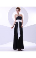 Strapless Floor-length Black Empire Ruffles/Draped/Sash/Bow A-line Sleeveless Chiffon Zipper Bridesmaid Dress