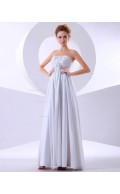 Empire A-line Sleeveless Rufffles/Flowers Floor-length Sweetheart Zipper White Chiffon Bridesmaid Dress