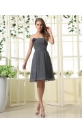 Sleeveless Ruffles/Flowers A-line Natural Strapless Dark-Navy Zipper Floor-length Chiffon Bridesmaid Dress