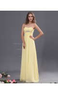 Zipper Chiffon Sweetheart Floor-length Ruffles/Beading/Draped Natural Daffodil A-line Sleeveless Bridesmaid Dress