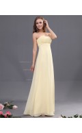 Zipper Ruffles/Draped Sleeveless Sheath Chiffon Daffodil Natural Sweetheart Floor-length Bridesmaid Dress