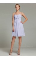 Zipper Lavender A-line Sleeveless Ruffles/Sash Empire Knee-length Chiffon Sweetheart Bridesmaid Dress