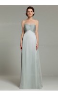 Sweetheart Sleeveless Empire Ruffles Silver Chiffon Zipper Floor-length A-line Bridesmaid Dress