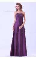 Grape A-line Sweetheart Sleeveless Natural Ruffles Taffeta Floor-length Zipper Bridesmaid Dress