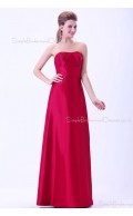 Ruffles/Sash Natural Sweetheart A-line Zipper Burgundy Floor-length Sleeveless Taffeta Bridesmaid Dress