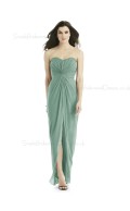 Designer Gorgeous Discount Lux Chiffon Long Seagrass A-line sweetheart Bridesmaid Dress