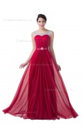 UK Elegant Red Chiffon Floor Length Long Bridesmaid dress