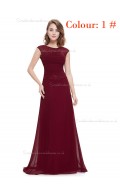 Burgundy Online Amazing Round Neck Long Elegant Sexy Bridesmaid  Dress