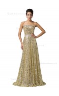 Luxury Golden Sweetheart  Long Sequins Formal Elegant Bridesmaid dress / Evening Dress