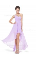 Beautiful Elegant Lilac Long Beading Chiffon Bridesmaid Dress