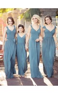 Beautiful Amazing Long V-neck  A-line Bridesmaid Dress