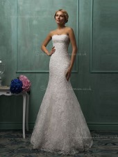 Bateau Organza Mermaid Sweep Sleeveless Ivory Applique Wedding Dress