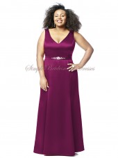 Straps Floor-length grape Sleeveless Satin merlot Zipper A-line Beading/Sash Natural Bridesmaid Dress