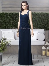 Straps/V-neck Draped Sleeveless Column/Sheath Chiffon midnight Zipper Floor-length Natural Dark-Navy Bridesmaid Dress