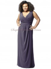 Floor-length A-line Empire Zipper Straps/V-neck Chiffon stormy Sleeveless Grey Draped Bridesmaid Dress