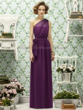 Zipper-Side A-line Chiffon Sleeveless Grape Natural wild-berry Draped/Bow One-Shoulder Floor-length Bridesmaid Dress