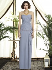 Dropped Draped Column/Sheath Silver Sleeveless Floor-length platinum Zipper Chiffon Strapless/Sweetheart Bridesmaid Dress