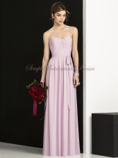 Zipper Pink Natural Strapless/Sweetheart A-line suede-rose Chiffon Floor-length Sleeveless Draped/Sash Bridesmaid Dress