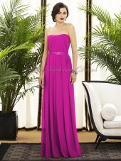 A-line Zipper Chiffon Strapless Floor-length Fuchsia Draped/Sash american-beauty Natural Sleeveless Bridesmaid Dress