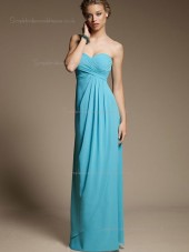 Pool Column / Sheath Floor-length Sweetheart Empire Chiffon Bridesmaid Dress